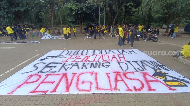Badan Eksekutif Mahasiswa Universitas Indonesia (BEM UI) berencana melakukan unjuk rasa di kawasan Bundaharan HI, Jakarta pada Selasa (18/8/2026). (Suara.com/Alif Bintang)