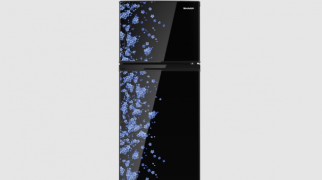 Sharp Kulkas 2 Pintu - 172 liter SJ-195MD-SB Sakura Blue. [Sharp]