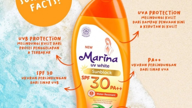 Marina UV White Sunblock SPF 30 (Shopee)