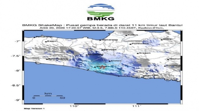 Gempa M3,5 Guncang Bantul, Getaran Terasa hingga Solo dan Magelang