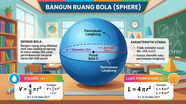 Bangun Ruang Bola. (Suara.com/AI)