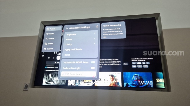 Fitur Creator Original Picture Mode di TV LG OLED evo AI C6. [Suara.com/Dythia]