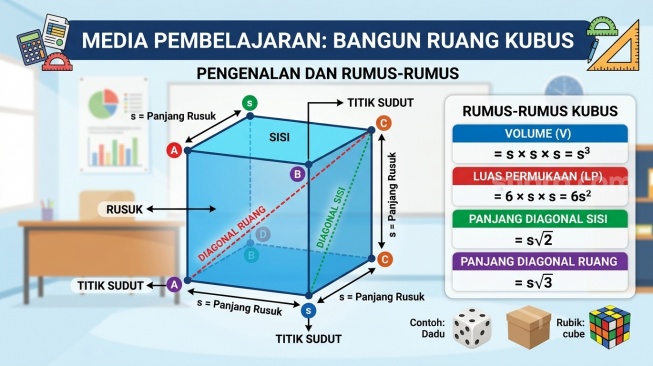 Bangun ruang kubus. (Suara.com/AI)