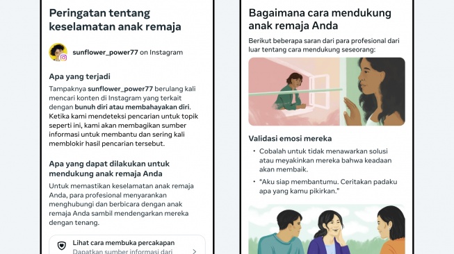 Fitur pengawasan orang tua di Instagram. [Meta]