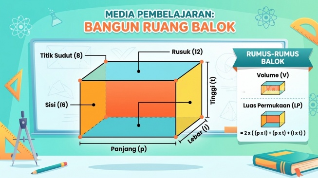 Bangun ruang balok. (Suara.com/AI)