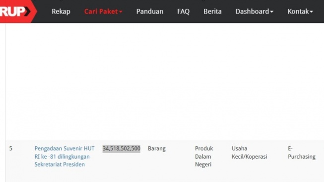 Heboh Nilai Fantastis Biaya Suvenir HUT RI di Istana Negara? Rp22 atau 34 Miliar [Tangkap layar X]