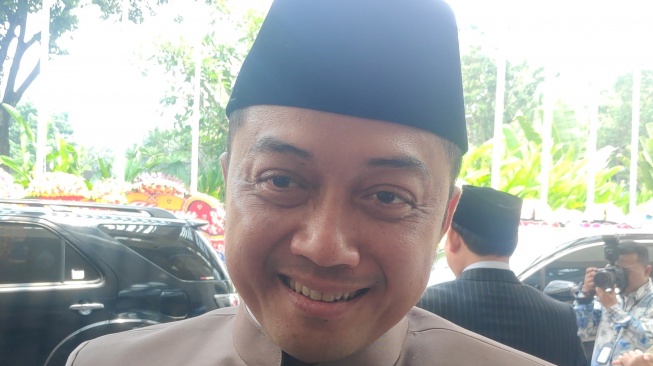 Menteri Sekretaris Negara (Mensesneg) Prasetyo Hadi  di Kawasan JCC Senayan, Jakarta, Minggu (23/8/2026). [Bagaskara]