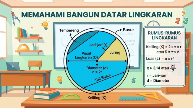 Bangun datar lingkaran. (Suara.ccom/AI)