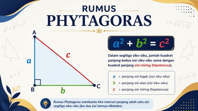 Rumus Phytagoras. [Dibuat dengan AI]