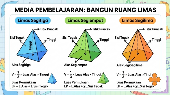 Bangun ruang limas. (Suara.com/AI)