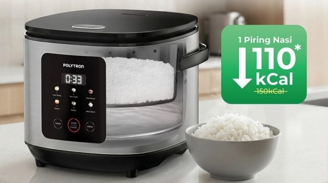 Polytron Digital Low Carbo Rice Cooker PRC 2151S (Shopee)