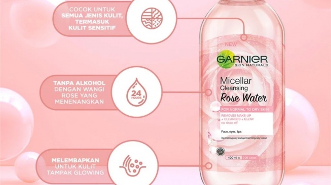 Garnier Micellar Cleansing Rose Water (Shopee)