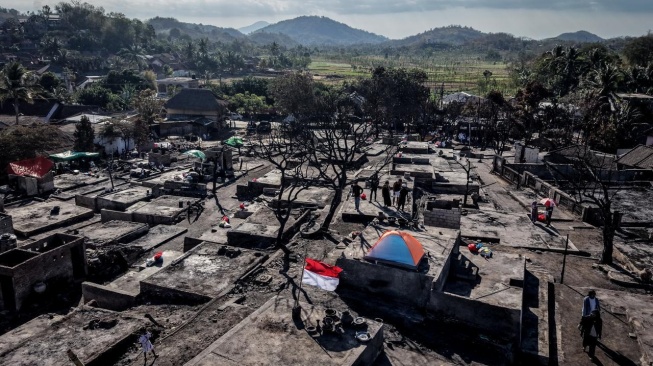 Desa Adat Sade, Lombok Tengah, Nusa Tenggara Barat (NTB) pascakebakaran. [Kementerian Pariwisata]
