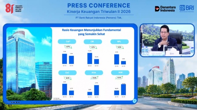 Infografis fundamental BRI yang menunjukkan perbaikan COF, CIR, NPL, CoC, ROA, dan ROE. (Dok: BRI)