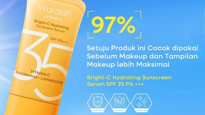 Wardah UV Shield Bright C-Hydrating Serum SPF 35 PA++++ (Shopee)