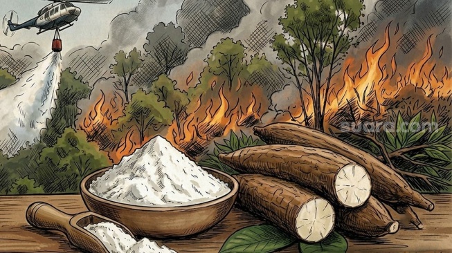 Mengenal Ubi Bombing, Alternatif Pemadaman Karhutla Berbasis Tepung Singkong