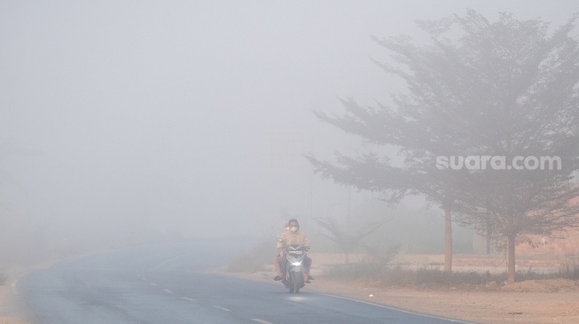Kabut asap Kepung Kabupaten Banyuasin Sumatera Selatan