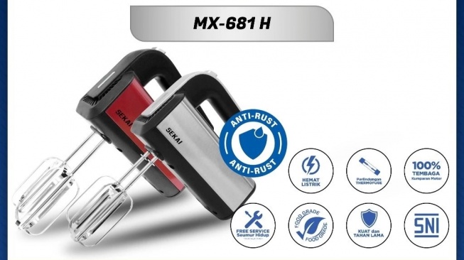 Sekai Hand Mixer MX-681 H (Shopee)