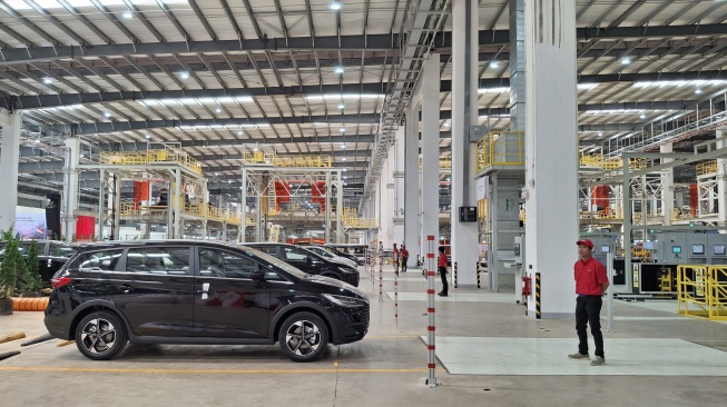 Peresmian pabrik BYD di Kabupaten Subang, Jawa Barat. (Foto: SUARA.COM/Michele Alessandra)