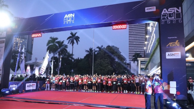 ASN Run 2026 resmi digelar dengan menghadirkan lomba lari luring kategori 5K, 10K, dan virtual sejauh 81 kilometer. (Dok: KemenpanRB)
