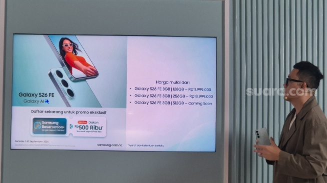 Peluncuran Samsung Galaxy S26 FE di Jakarta, Senin (7/9/2026). [Suara.com/Dythia]