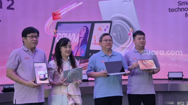 Peluncuran Lenovo Tab Plus Gen 2 di Jakarta, Selasa (8/9/2026). [Suara.com/Dythia]