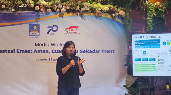 Investasi Emas: Aman, Cuan, atau Sekadar Tren?&rsquo; di Jakarta, Selasa (8/9/2026). [Suara.com/Rina] 