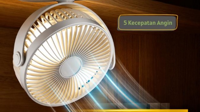 Kipas Mini Portable Jepit USB Type-C Rechargeable