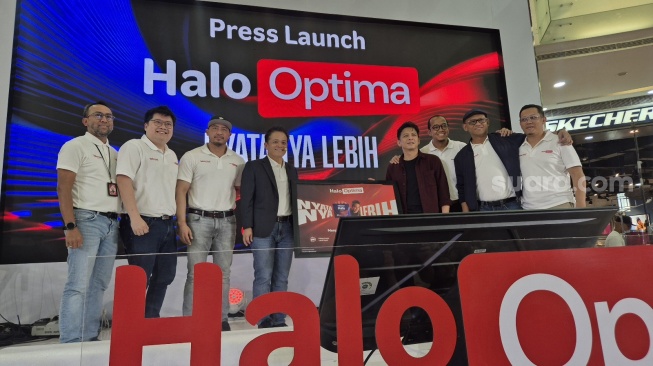 Telkomsel memperkenalkan Halo Optima di Jakarta, Selasa (8/9/2026). [Suara.com/Dythia]