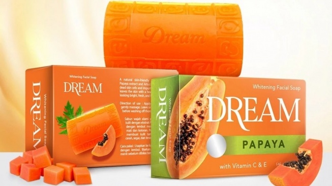 Dream Papaya Whitening Facial Soap (Shopee)