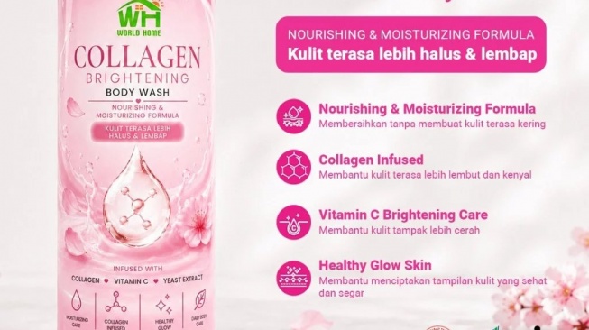 WH Collagen Brightening Body Wash Nourishing & Moisturizing (Shopee)