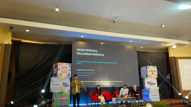 Aditya Pratama, Konten Kreator dalam acara Gen Z Impact Fest 2026 (Suara.com/Shevinna)