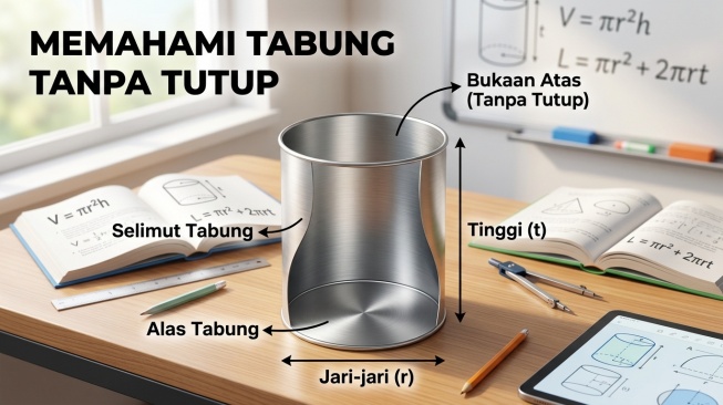 Tutorial Menghitung Volume dan Luas Permukaan Tabung Tanpa Tutup