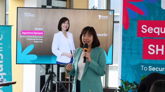 Chief of Human Resources & Corporate Services Sequis Life Agustina Samara, menyampaikan apresiasi kepada para peserta Sequis SHEPRENEUR atas semangat untuk terus belajar, berkembang, dan memperkuat usaha. [handout]
