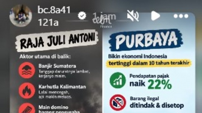 Anak mantan Menteri Keuangan Purbaya Yudhi Sadewa, Yudo Achilles Sadewa, kembali menjadi sorotan setelah mengunggah pernyataan keras di akun Instagram miliknya. [Instagram Yudo]