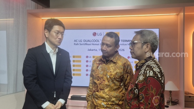 Perkenalan LG DUALCOOL Inverter New Terminator K05NVA di Jakarta, Selasa (15/9/2026). [Suara.com/Dythia]