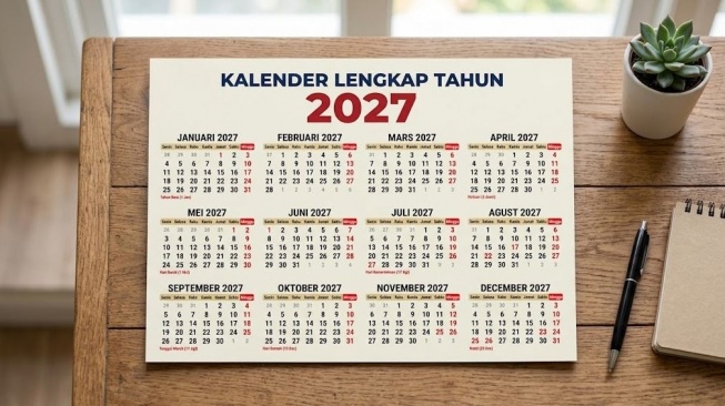 Ilustrasi Kalender 2027. (Gemini AI)