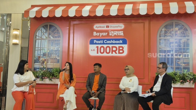 Media Gathering Aplikasi Shopeepay di Jakarta, Rabu (16/9/2026). [Suara.com/Dythia]