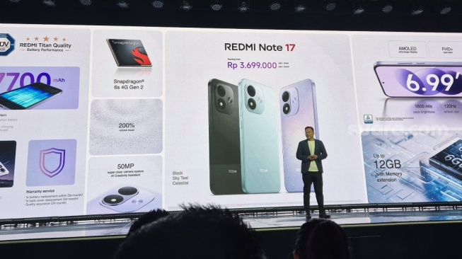 Peluncuran REDMI Note 17 Series di Jakarta, Rabu (16/9/2026). [Suara.com/Dythia]