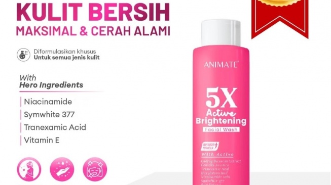 Animate 5x Active Brightening Facial Wash (Shopee)