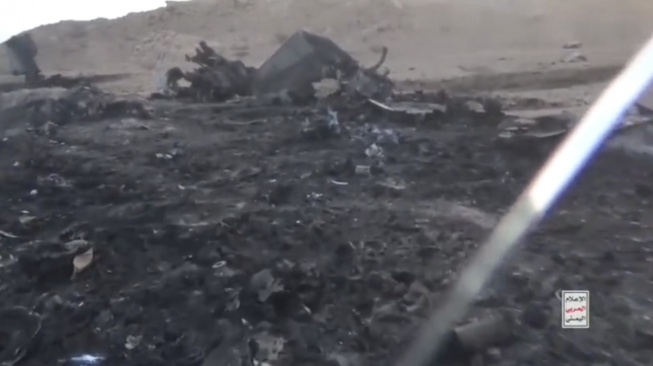 Milisi Houthi merilis video klaim penembakan jet F-15 Arab Saudi di wilayah Marib. (Houthi)