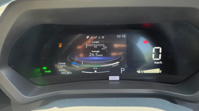 Hasil Konsumsi Veloz Hybrid saat Uji Ccoba Rute Jogja - Solo tanpa jalur tol. (Foto: SUARA.COM/Manuel Jeghesta)