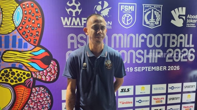 Pelatih Timnas Minifootball Indonesia Indra Kurnia Purnomo (Suara.com/Adie Prasetyo Nugraha)