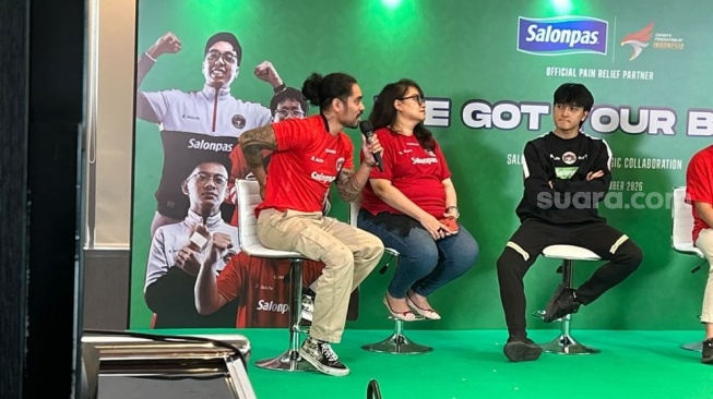 Media briefing PB ESI dan Salonpas "We Got Your Back!" di Jakarta, Selasa (15/9/2026). (Suara.com/Dini Afrianti Efendi)