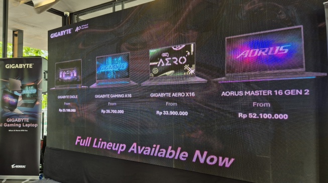 Peluncuran deretan laptop gaming Gigabyte resmi masuk pasar Indonesia. [Gigabyte]