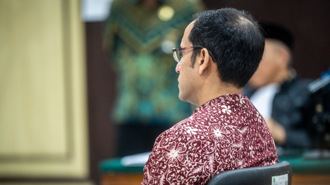 Terdakwa kasus dugaan korupsi pengadaan Chromebook dalam program digitalisasi pendidikan di Kemendikbudristek Nadiem Anwar Makarim mengikuti sidang putusan banding di Pengadilan Tinggi DKI Jakarta, Jakarta, Kamis (24/9/2026). [ANTARA FOTO/Bayu Pratama S/wsj]