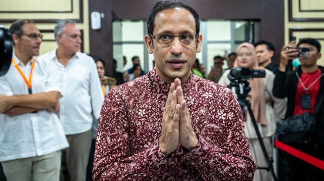 Terdakwa kasus dugaan korupsi pengadaan Chromebook dalam program digitalisasi pendidikan di Kemendikbudristek Nadiem Anwar Makarim bersiap mengikuti sidang putusan banding di Pengadilan Tinggi DKI Jakarta, Jakarta, Kamis (24/9/2026). [ANTARA FOTO/Bayu Pratama S/wsj]