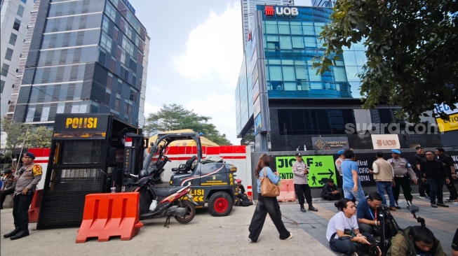 Pemusatan titik aksi unjuk rasa massa buruh pada Kamis (24/9/2026) ini disepakati di kawasan Dukuh Atas, tepatnya di depan Gedung UOB Plaza, Jakarta Pusat. (Suara.com/Adiyoga)