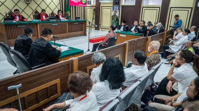 Suasana sidang putusan banding terdakwa kasus dugaan korupsi pengadaan Chromebook dalam program digitalisasi pendidikan di Kemendikbudristek Nadiem Anwar Makarim di Pengadilan Tinggi DKI Jakarta, Jakarta, Kamis (24/9/2026). [ANTARA FOTO/Bayu Pratama S/wsj]