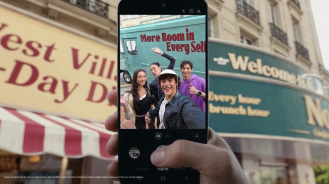 Kamera selfie lebih lebar Galaxy S26 FE. [Samsung]
